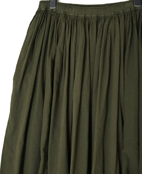 NMDS26605D ORGANIC MICRO CHECK&VOILE PLAIN PATCHWORK OVERDYE RAJASTHAN GATHERED SKIRT