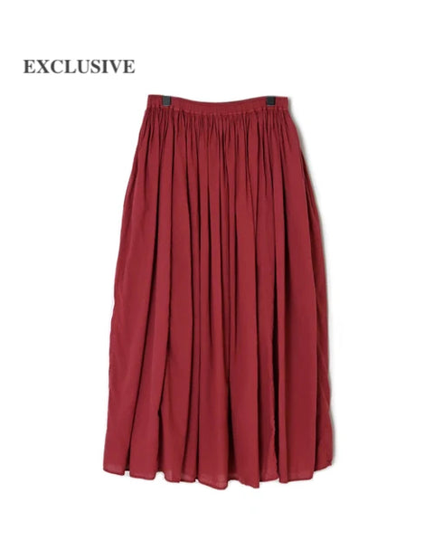 NMDS26605D ORGANIC MICRO CHECK&VOILE PLAIN PATCHWORK OVERDYE RAJASTHAN GATHERED SKIRT