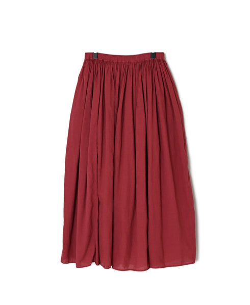 NMDS26605D ORGANIC MICRO CHECK&VOILE PLAIN PATCHWORK OVERDYE RAJASTHAN GATHERED SKIRT