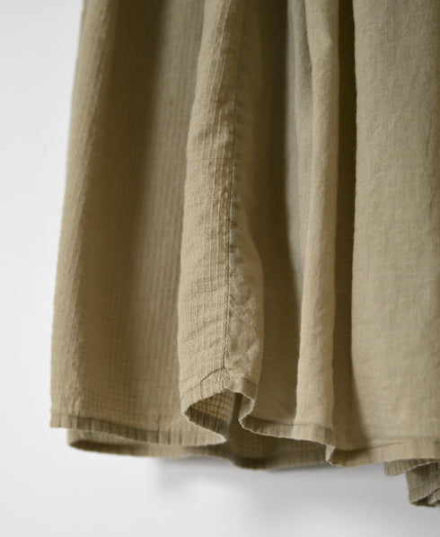NMDS26605D ORGANIC MICRO CHECK&VOILE PLAIN PATCHWORK OVERDYE RAJASTHAN GATHERED SKIRT
