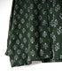 NMDS26611 80s ORGANIC SMALL CHECK MEDIUM FLOWER BLOCK PRINT FRILL COLLAR SHIRT WITH MINI PINTUCK