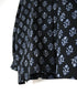 NMDS26611 80s ORGANIC SMALL CHECK MEDIUM FLOWER BLOCK PRINT FRILL COLLAR SHIRT WITH MINI PINTUCK