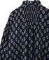 NMDS26611 80s ORGANIC SMALL CHECK MEDIUM FLOWER BLOCK PRINT FRILL COLLAR SHIRT WITH MINI PINTUCK