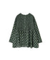 NMDS26612 80s ORGANIC SMALL CHECK MEDIUM FLOWER BLOCK PRINT C/NECK P/O SHIRT WITH PINTUCK
