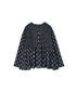 NMDS26612 80s ORGANIC SMALL CHECK MEDIUM FLOWER BLOCK PRINT C/NECK P/O SHIRT WITH PINTUCK