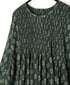 NMDS26613 80s ORGANIC SMALL CHECK MEDIUM FLOWER BLOCK PRINT CREW-NECK P/O SHIRT DRESS WITH PINTUCK