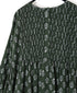 NMDS26613 80s ORGANIC SMALL CHECK MEDIUM FLOWER BLOCK PRINT CREW-NECK P/O SHIRT DRESS WITH PINTUCK