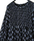 NMDS26613 80s ORGANIC SMALL CHECK MEDIUM FLOWER BLOCK PRINT CREW-NECK P/O SHIRT DRESS WITH PINTUCK