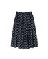 NMDS26615 80s ORGANIC SMALL CHECK MEDIUM FLOWER BLOCK PRINT GATHERED SKIRT WITH LINING