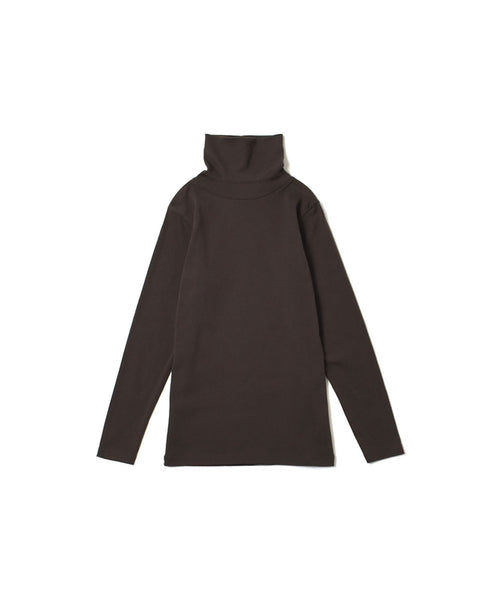 NMF1051 1×1 COTTON RIB TURTLE-NECK L/SL T-SHIRT