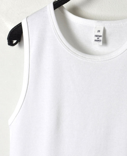 NMF1801 COTTON PEIGNE CREW-NECK SLEEVELESS