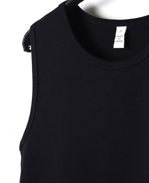 NMF1801 COTTON PEIGNE CREW-NECK SLEEVELESS