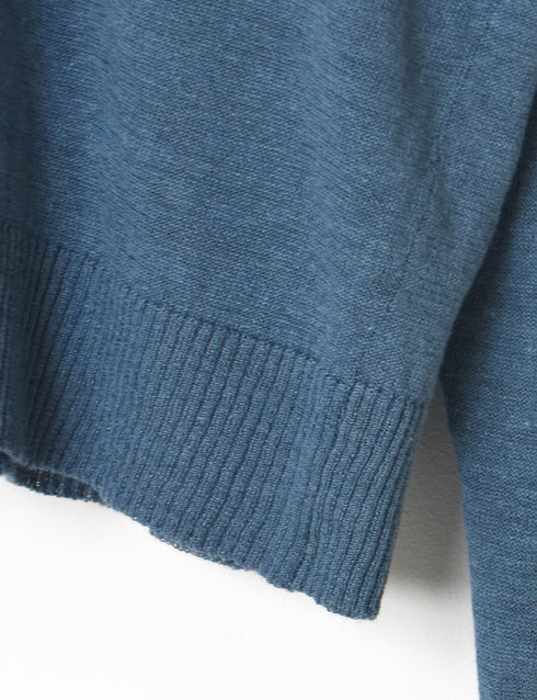 NNSL26001 12GG 1PLY LINEN/COTTON V-NECK 1BUTTON CARDIGAN