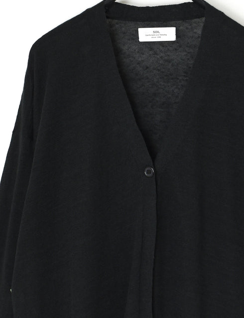 NNSL26001 12GG 1PLY LINEN/COTTON V-NECK 1BUTTON CARDIGAN