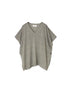 NNSL26003 12GG 1PLY LINEN/COTTON V-NECK VEST WITH SIDE BUTTON