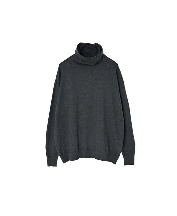 NNSL26501 14GG PLAIN STITCH COTTON/NYLON/SILK TURTLE NECK PULLOVER