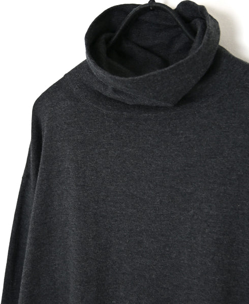 NNSL26501 14GG PLAIN STITCH COTTON/NYLON/SILK TURTLE NECK PULLOVER