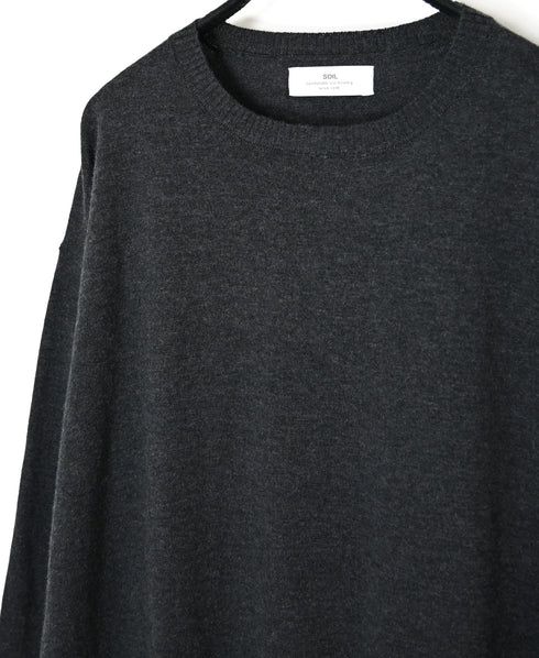 NNSL26502 14GG PLAIN STITCH COTTON/NYLON/SILK CREW-NECK PULLOVER