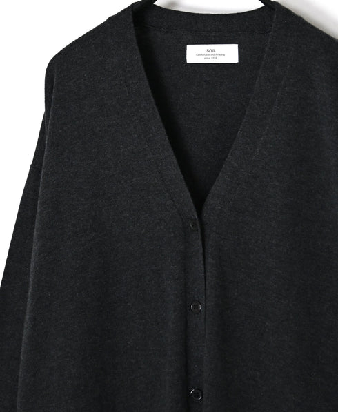 NNSL26503 14GG PLAIN STITCH COTTON/NYLON/SILK V-NECK CARDIGAN