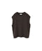 NNSL26512 7GG PLAIN STITCH NYLON/COTTON/WOOL CREW-NECK VEST WITH SIDE BUTTON
