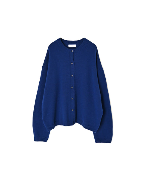 NNSL26513 7GG PLAIN STITCH NYLON/COTTON/WOOL CREW-NECK CARDIGAN