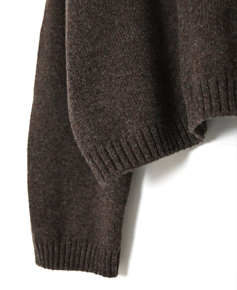 NNSL26513 7GG PLAIN STITCH NYLON/COTTON/WOOL CREW-NECK CARDIGAN