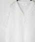 NSL24032 80s COTTON VOILE LACE V-NECK LACE S/SL PULLOVER