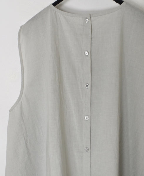 NSL26002 60s CAMBRIC PLAIN BACK OPENING NO/SL SMOCK