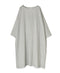 NSL26003 60s CAMBRIC PLAIN CREW-NECK BACK SIDE GATHERED DRESS WITH LINING