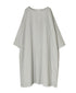 NSL26003 60s CAMBRIC PLAIN CREW-NECK BACK SIDE GATHERED DRESS WITH LINING
