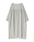 NSL26003 60s CAMBRIC PLAIN CREW-NECK BACK SIDE GATHERED DRESS WITH LINING