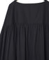 NSL26003 60s CAMBRIC PLAIN CREW-NECK BACK SIDE GATHERED DRESS WITH LINING