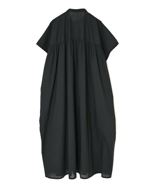 NSL26007 60s CAMBRIC PLAIN BANDED COLLAR FRENCH/SL DRESS