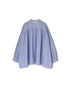 NSL26011 80s COTTON VOILE STRIPE BANDED COLLAR GATHER SHIRT