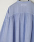 NSL26011 80s COTTON VOILE STRIPE BANDED COLLAR GATHER SHIRT
