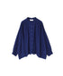 NSL26021 80s COTTON VOILE PLAIN BANDED COLLAR GATHERED SHIRT
