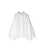 NSL26021 80s COTTON VOILE PLAIN BANDED COLLAR GATHERED SHIRT