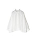 NSL26021 80s COTTON VOILE PLAIN BANDED COLLAR GATHERED SHIRT