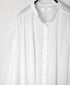 NSL26021 80s COTTON VOILE PLAIN BANDED COLLAR GATHERED SHIRT