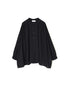 NSL26021 80s COTTON VOILE PLAIN BANDED COLLAR GATHERED SHIRT