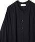 NSL26021 80s COTTON VOILE PLAIN BANDED COLLAR GATHERED SHIRT