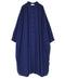 NSL26024 80s COTTON VOILE PLAIN BANDED COLLAR GATHERED SHIRT DRESS