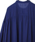 NSL26024 80s COTTON VOILE PLAIN BANDED COLLAR GATHERED SHIRT DRESS
