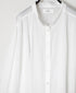 NSL26024 80s COTTON VOILE PLAIN BANDED COLLAR GATHERED SHIRT DRESS