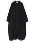 NSL26024 80s COTTON VOILE PLAIN BANDED COLLAR GATHERED SHIRT DRESS
