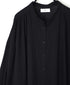NSL26024 80s COTTON VOILE PLAIN BANDED COLLAR GATHERED SHIRT DRESS