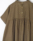 NSL26032 COTTON SLUB SMALL FLOWER PRINT BACK OPENING STAND COLLAR SHIRT