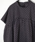 NSL26032 COTTON SLUB SMALL FLOWER PRINT BACK OPENING STAND COLLAR SHIRT