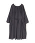 NSL26033 COTTON SLUB SMALL FLOWER PRINT 2WAY GATHERED SMOCK DRESS