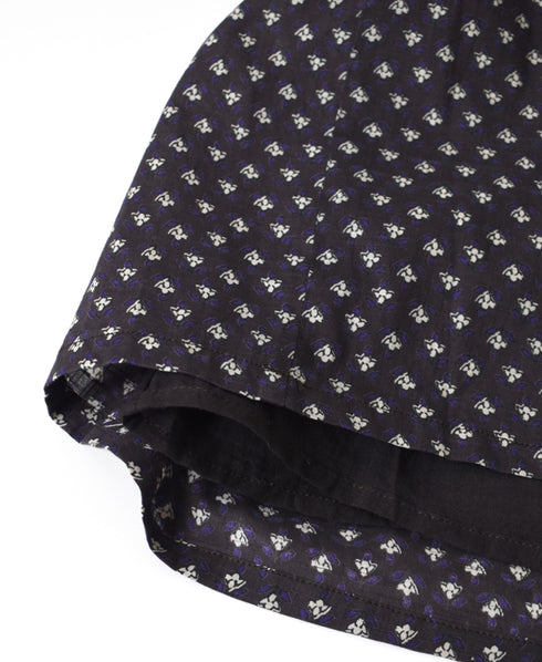 NSL26035 COTTON SLUB SMALL FLOWER PRINT GATHERED SKIRT